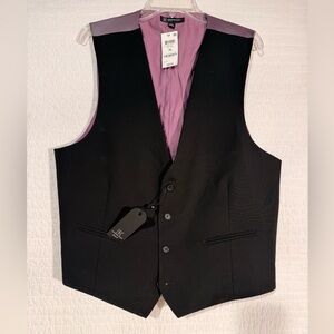 INC International Concepts Black Men's Vest with Purple Lining